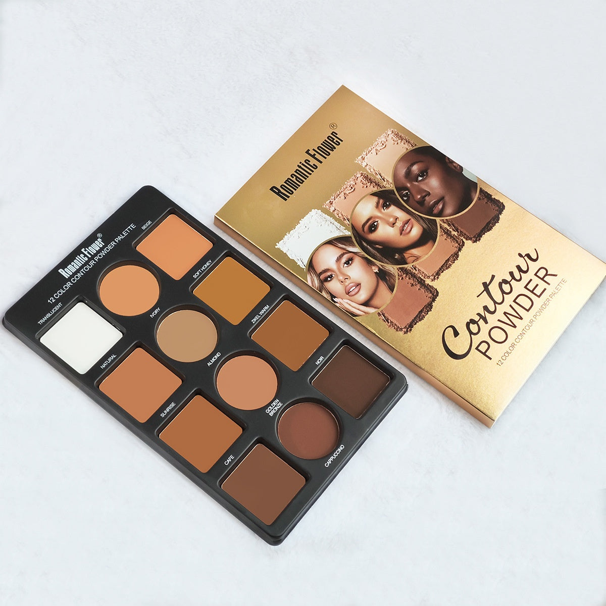 12 Colors Powder Makeup Contour Compact Concealer Highlight Brightening