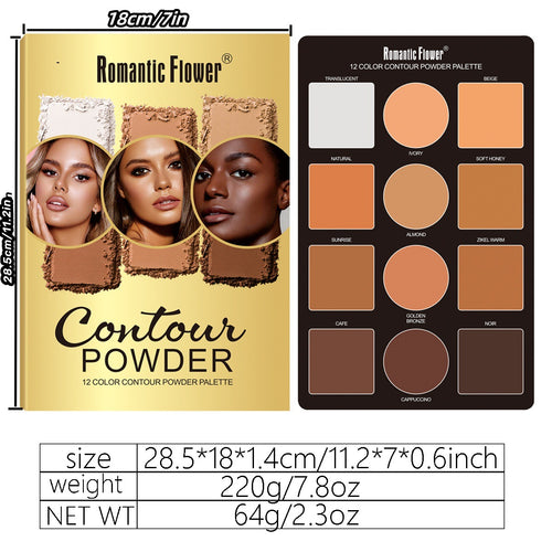 12 Colors Powder Makeup Contour Compact Concealer Highlight Brightening
