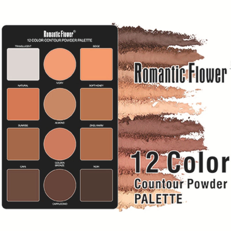 12 Colors Powder Makeup Contour Compact Concealer Highlight Brightening
